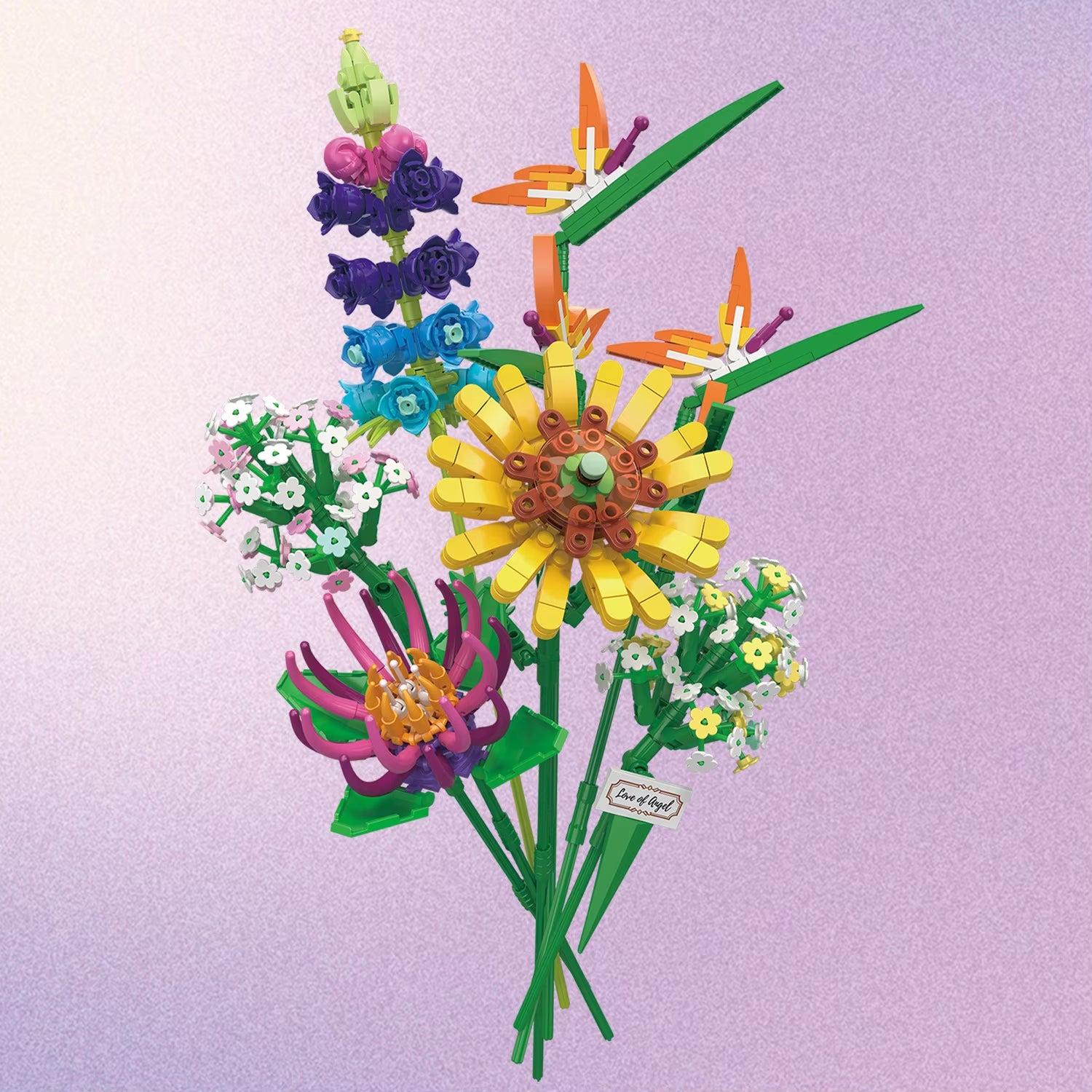 Flower Bouquet 3D Model Toy Mini Build Blocks for Girl Plant Potted Assemble Brick Decoration Holiday Girlfriend Gift