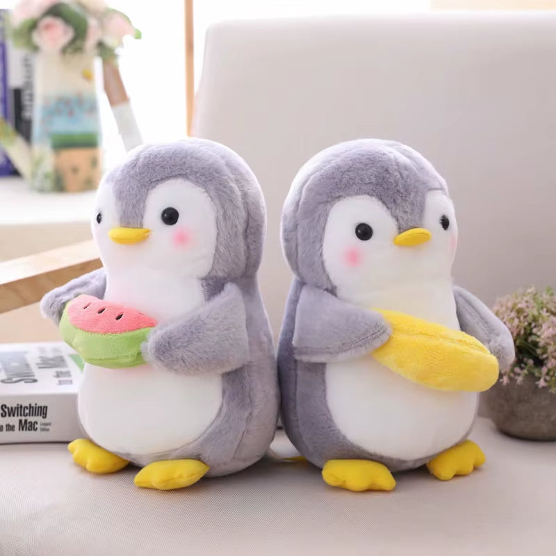 1PCS 25/45Cm Creative Hugging Fruit Penguin Plush Stuffed Toys Kawaii Software Couple Penguin Plush Doll Kids Toy Home Decor