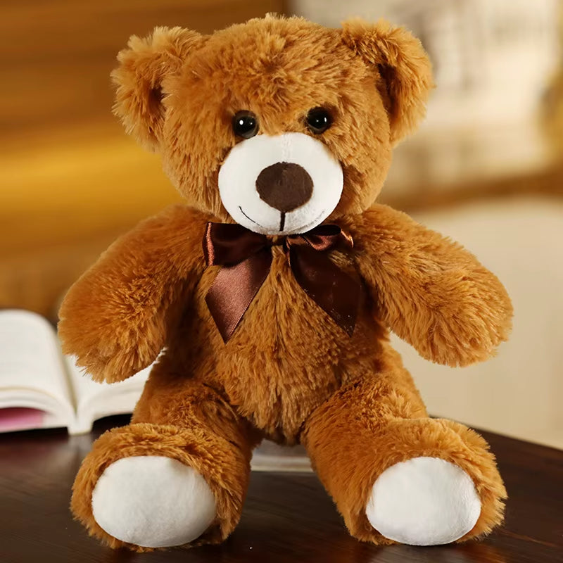 Cute Colorful Bow Tie Bear Doll Plush Toy Hug Bear Doll Children Birthday Gift Pillow Teddy Bear Home Living Room Bedroom