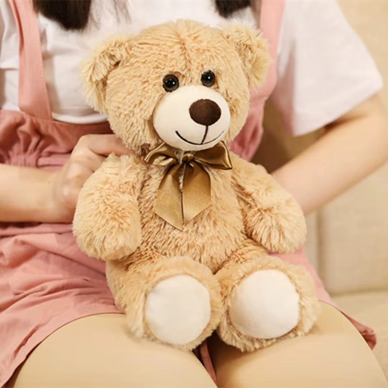 Cute Colorful Bow Tie Bear Doll Plush Toy Hug Bear Doll Children Birthday Gift Pillow Teddy Bear Home Living Room Bedroom