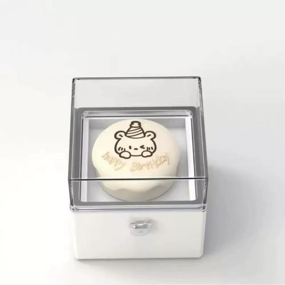 Rednote Bear Flip Ring Box Valentine Birthday Mini Cake for Girlfriend Gift Boxes Packaging Box