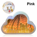 Cloud Tulip Night Light Handmade DIY Material Flower Home Decor Mirror Creative Atmosphere Lamp Birthday Gift Valentine'S Day