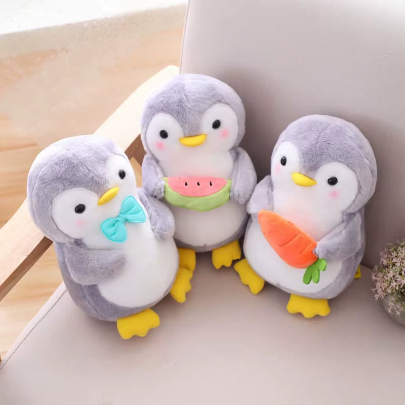 1PCS 25/45Cm Creative Hugging Fruit Penguin Plush Stuffed Toys Kawaii Software Couple Penguin Plush Doll Kids Toy Home Decor