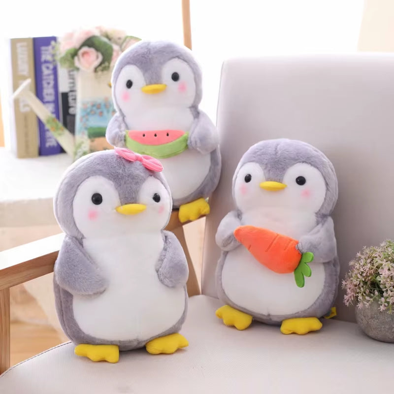 1PCS 25/45Cm Creative Hugging Fruit Penguin Plush Stuffed Toys Kawaii Software Couple Penguin Plush Doll Kids Toy Home Decor