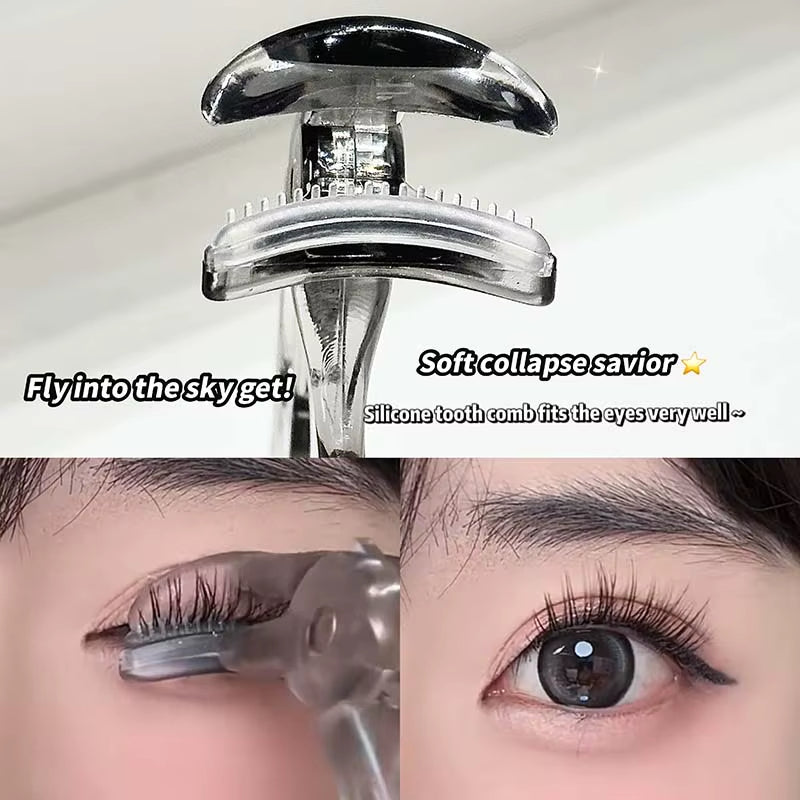 Cappuvini Eyelash Curler, Borderless Toothed Comb, Natural Curling and Eyelash Shaping Wonder, Beginner'S Wide-Angle Eyelash Cur