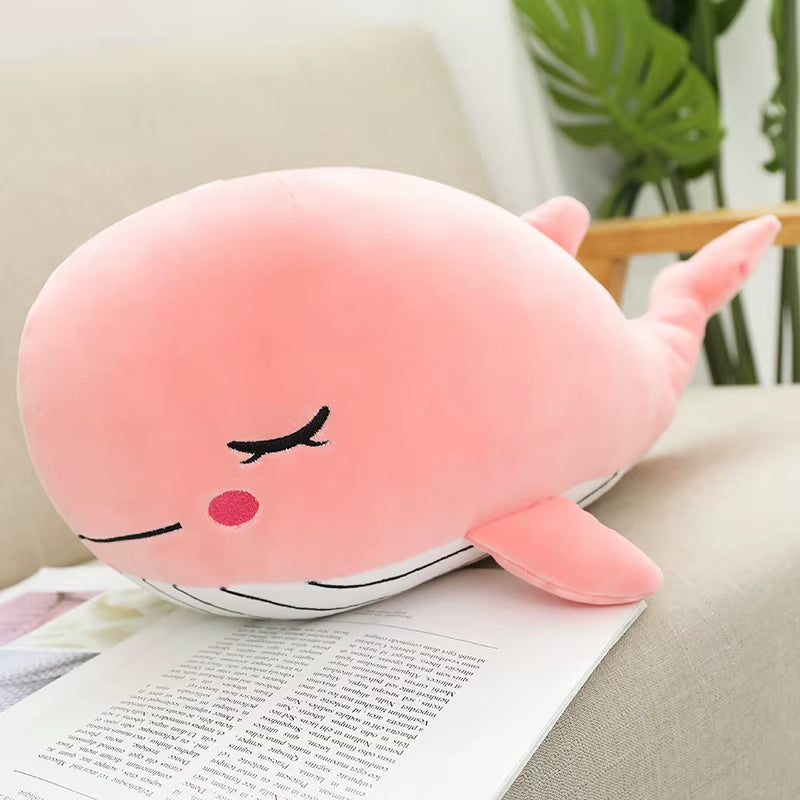 Kawaii Soft Whale Plush Toy Cartoon Animal Fish Stuffed Doll Sleeping Pillow Cushion Girlfriend Christmas Birthday Present