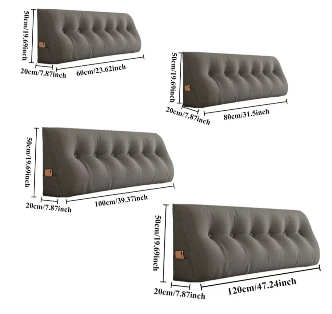 Luxury Triangular Bed Backrest Cushion – Removable Headboard Pillow with Waist & Lumbar Support for Reading, Relaxing & Sofa Use